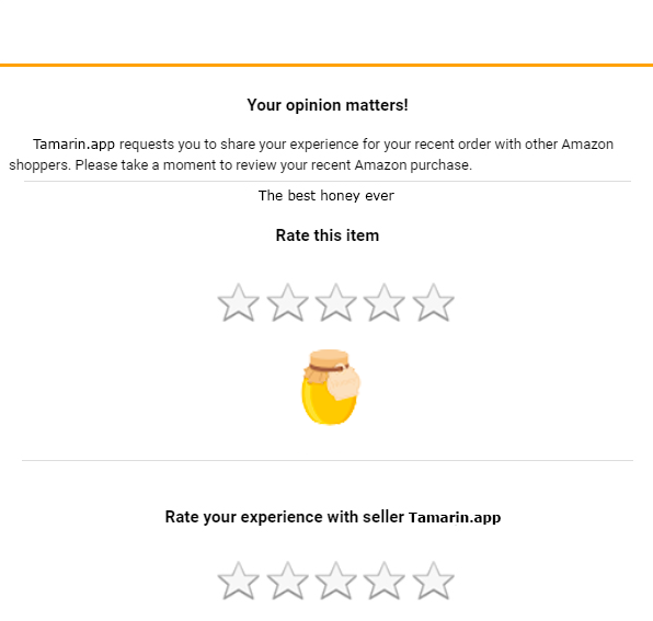 Automatisation des avis pour vendeurs Amazon FBA par Tamarin.app